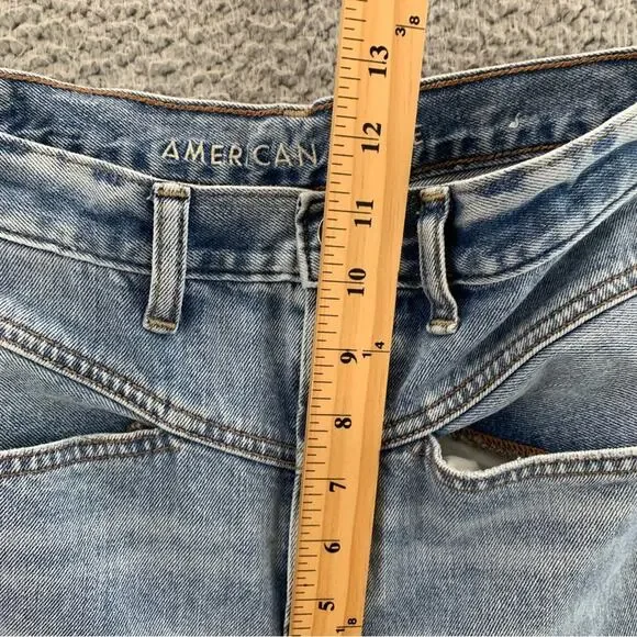 American Eagle Women's Ripped Mom Jean Distressed Jeans - Size: 6 (Short) - Picture 9 of 15